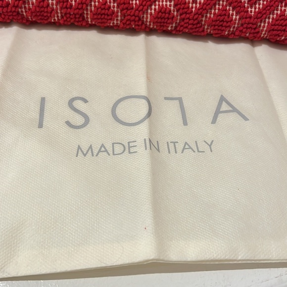 Club Monaco ISOLA Woven Fabric Clutch Red $175 - Picture 8 of 13